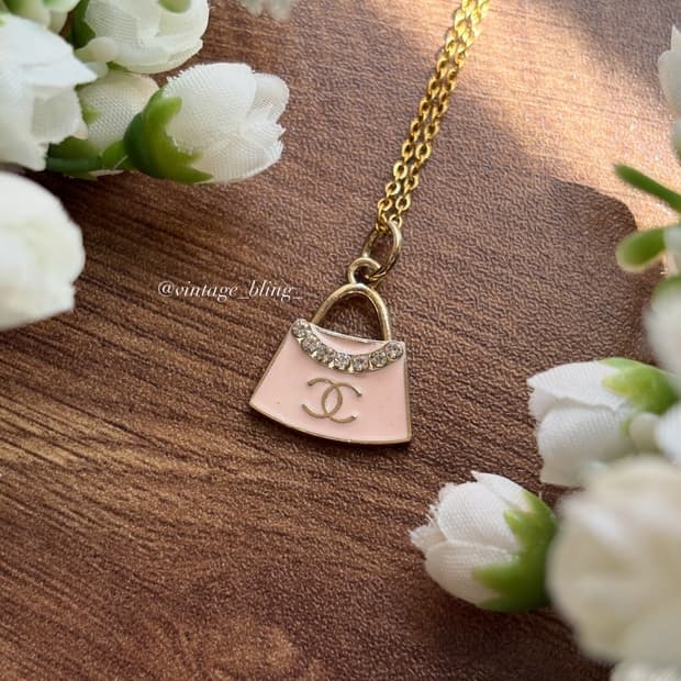 [SALE] 샤넬 미니백 골드 핑크 목걸이