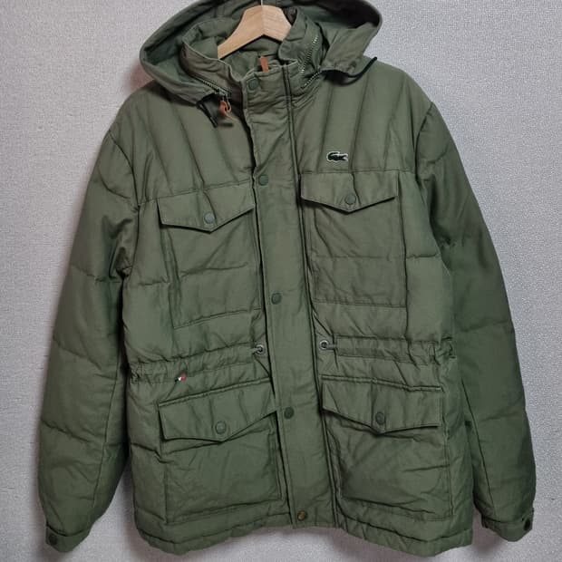 L (100) 라코스테 카키 덕다운 오리털패딩