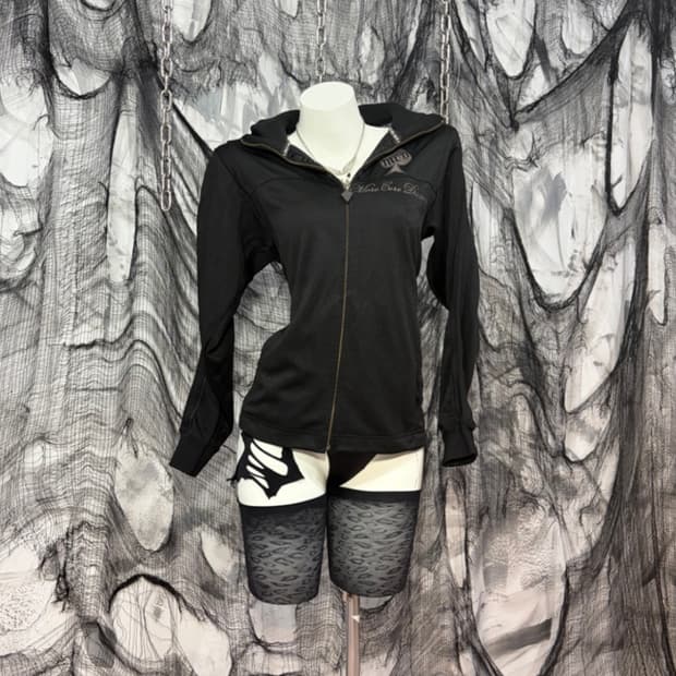 M.C.D punk rock high neck hoodie zip up