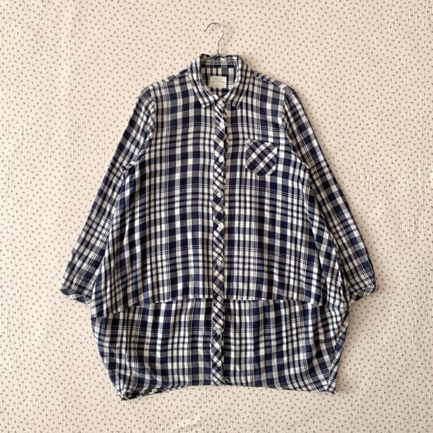 Heart Market 벌룬 체크 셔츠원피스