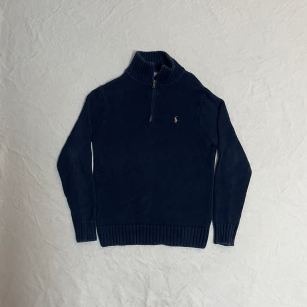 폴로 반집업 니트 