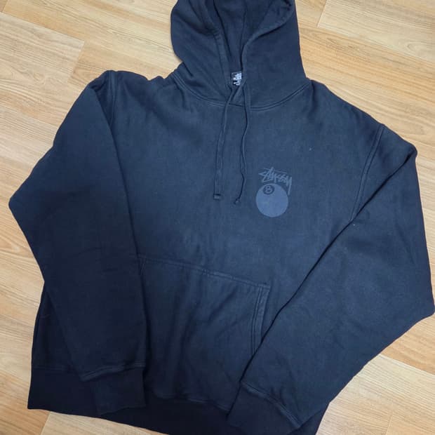 스투시 8볼 피그먼트 다이드 후드 블랙