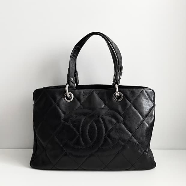 CHANEL QUILTED CAVIAR TOTE BAG 샤넬 퀄팅 캐비어