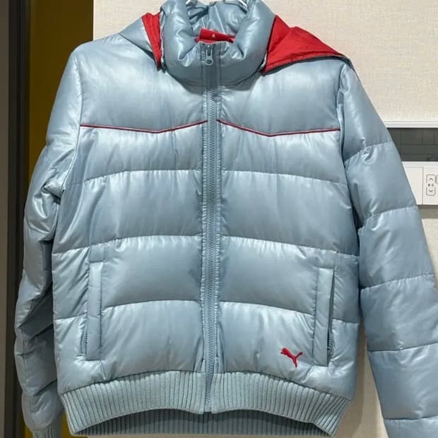 퓨마 스카이블루 경량패딩