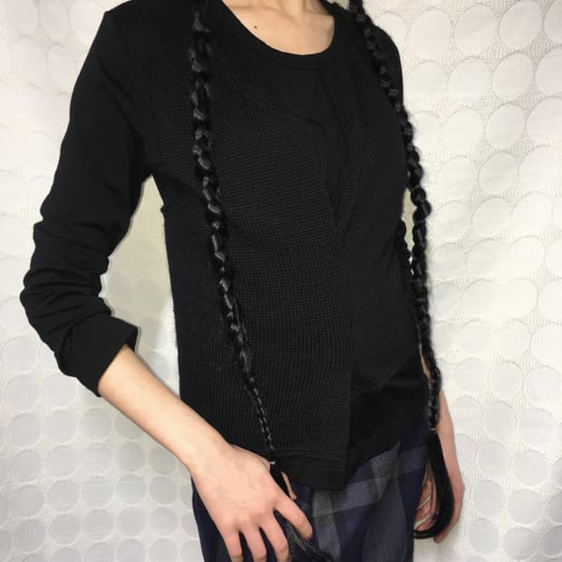 comme des garçons울 니트 배색 긴팔