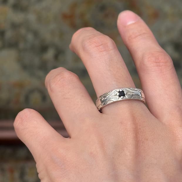 Black Stone 925 Sterling Silver Ring