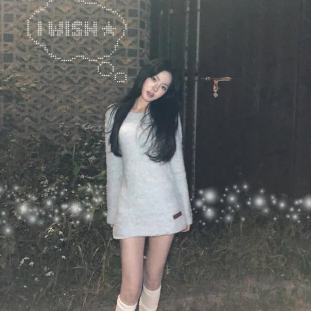 썸웨어버터 부클 롱슬리브 니트 라이트블루 (키키 수이 원피스)