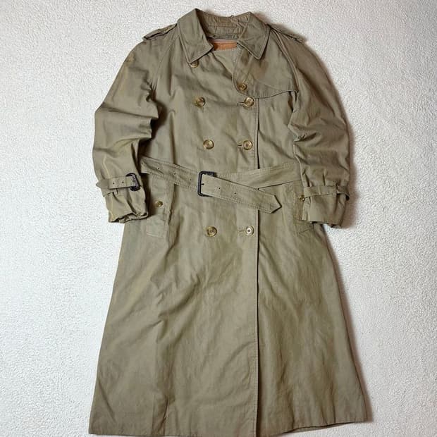 버버리 90's 재팬 벨티드 견장 롱 트렌치 코트 PN7566