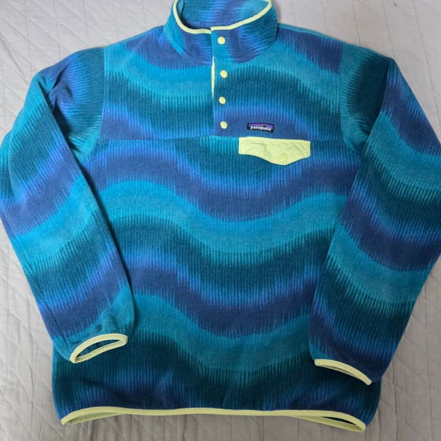 [L] 빈티지 파타고니아 신칠라 웨이브 그라데이션 패턴 플리스 풀오버