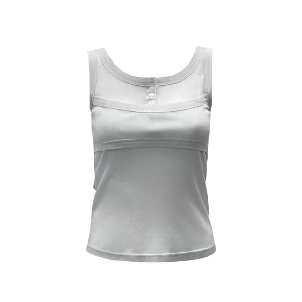 체메씨 LAYERED HENLEY SLEEVELESS 레이어드 슬리브리스