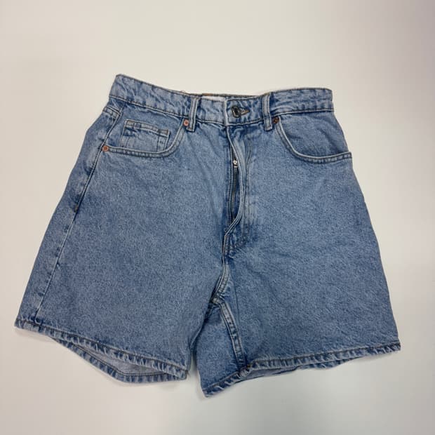 여성 자라 zara 연청 데님 하프팬츠