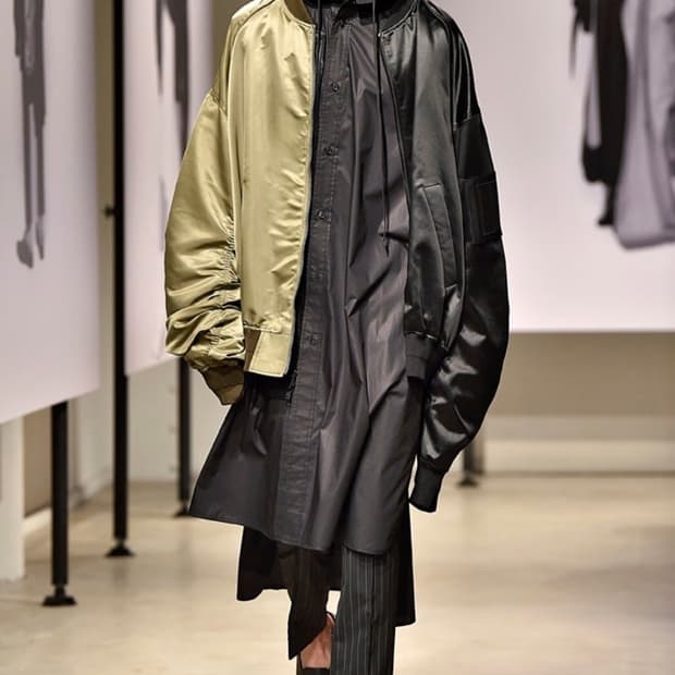 준지 18ss 컬렉션 레이어드 마원 카키 50사이즈