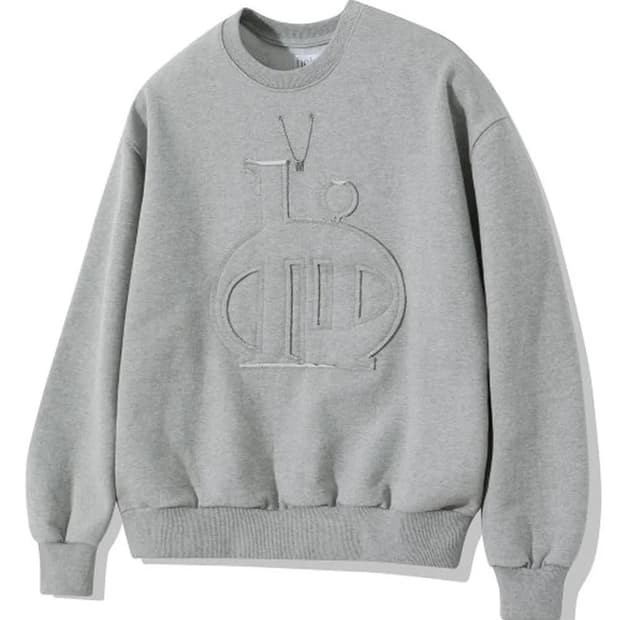 HEIM 헤임 아일렛 빅 로고 스웨트셔츠 멜란지그레이 M