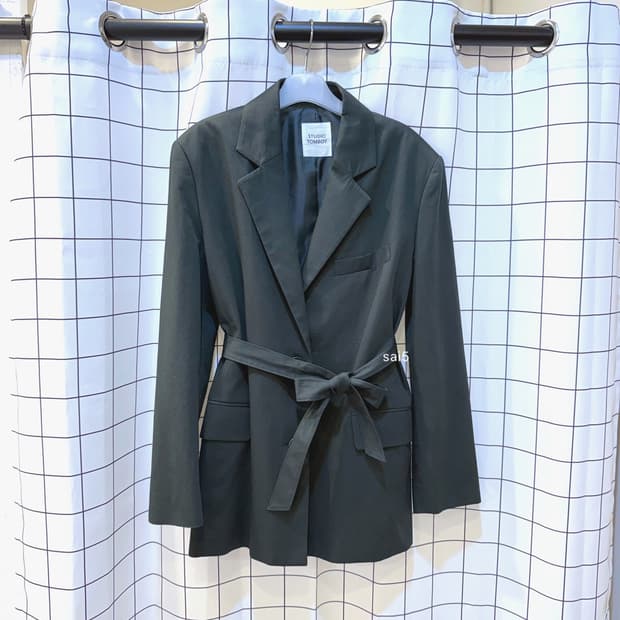 스튜디오톰보이 벨트자켓 