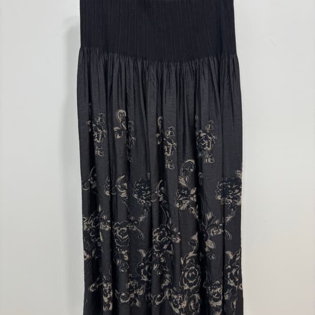 Takeo Nishida 일본 빈티지 장미 링클 스커트 치마