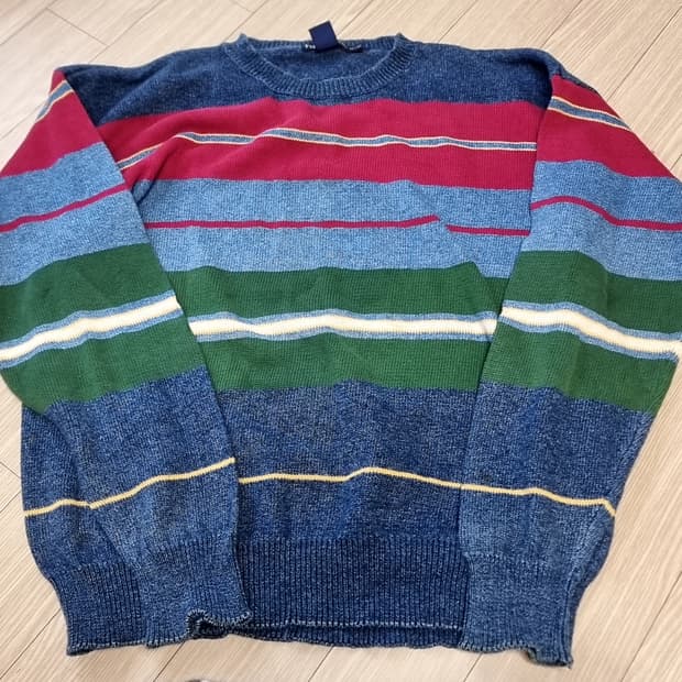 노티카 빈티지 스트라이프 패턴 니트(100~105)