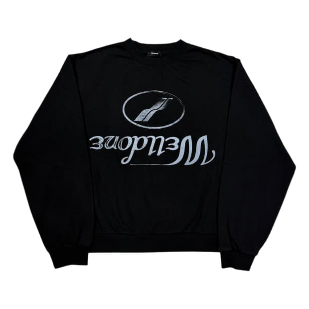 WE11DONE 웰던 플립 로고 프린트 스웻셔츠 맨투맨 블랙 L