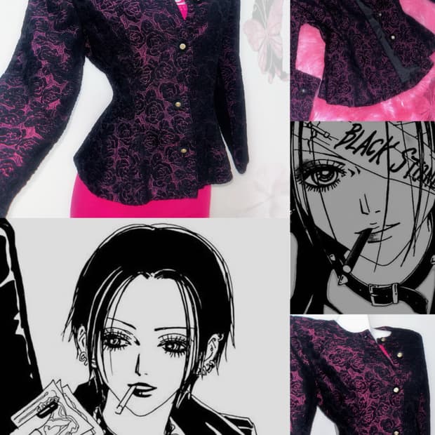 나나 무드 고딕 로즈 자수 슬림핏 자켓