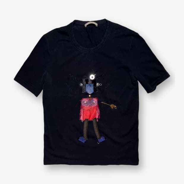 AW04 Prada Robot Embellished T shirt