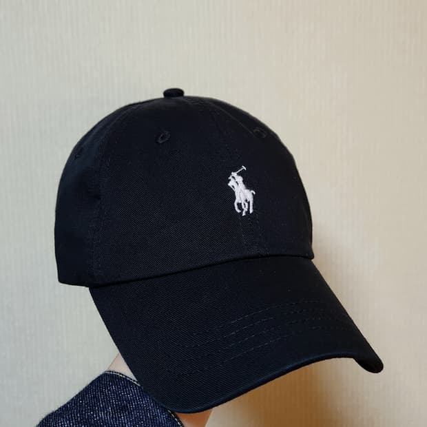 폴로 치노 볼캡 블랙