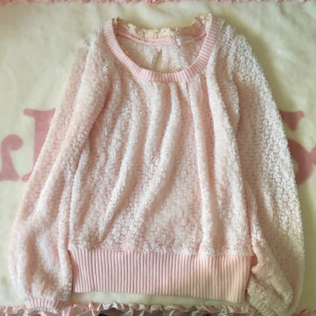 리즈리사 딸기우유 핑크 레이스 폭닥 니트 히메갸루 라떼갸루 핀터