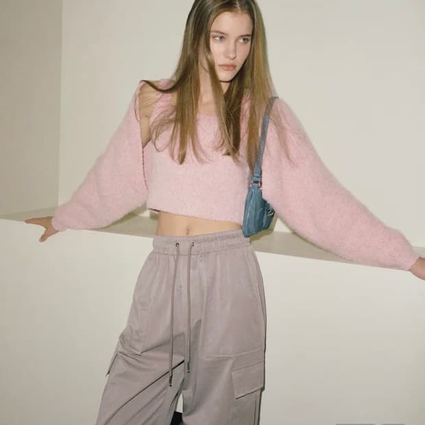 에트몽 Etmon 볼레로 가디건 슬리브리스 셋업