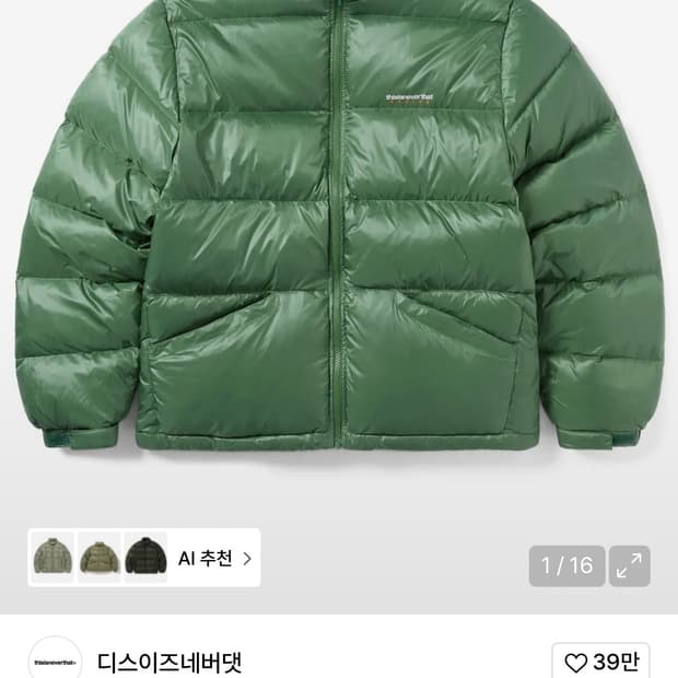 디스이즈네버댓 패딩 DSN Down Puffer Jacket