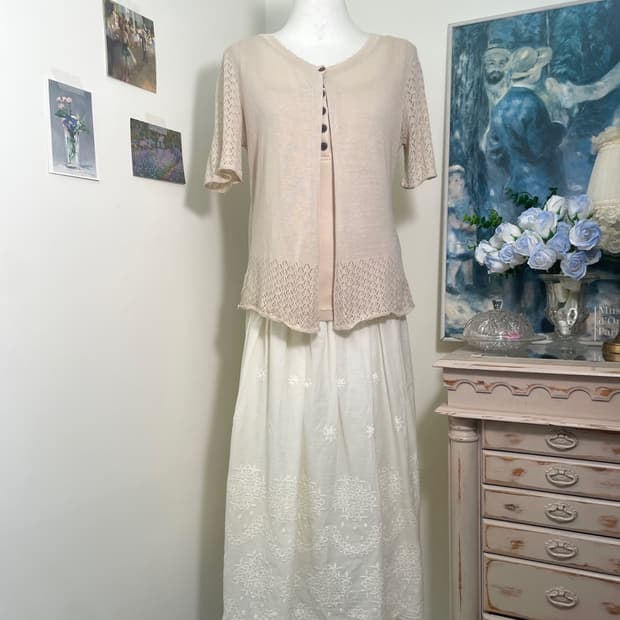 beige crochet ivory mori 3pcs set