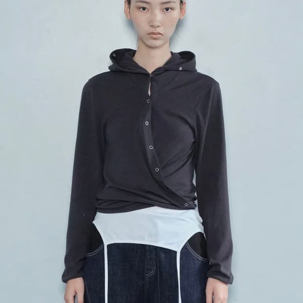 세릭 WRAP HOOD CARDIGAN / BLACK