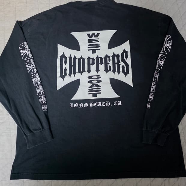 [3XL] 빈티지 WCC 웨스트 코스트 차퍼스 아이언 크로스 롱슬리브 블랙 스몰크로스 | 후루츠패밀리