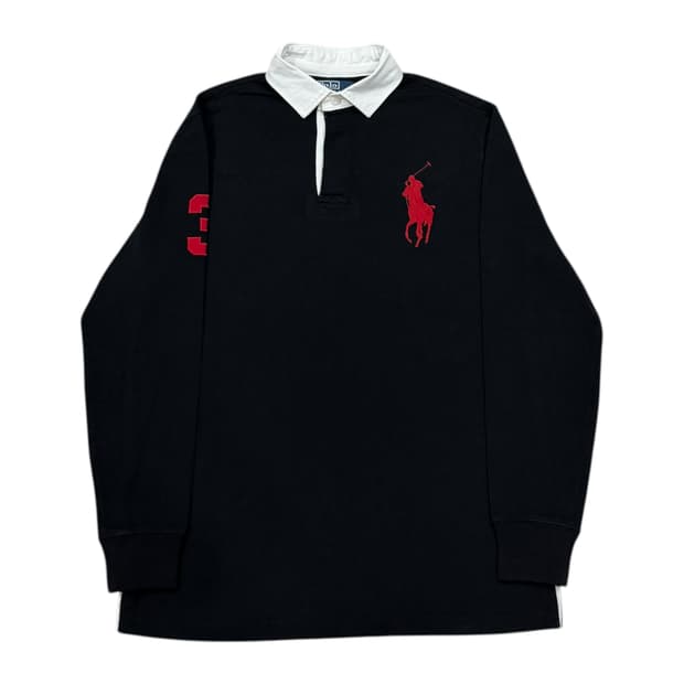 폴로 랄프로렌 레드 빅포니 PK 럭비 카라티 블랙 M