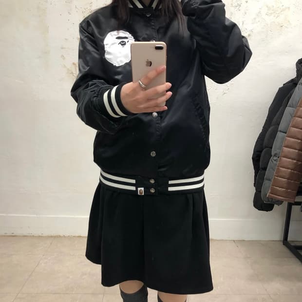 베이프 리버서블 양면 팀자켓 블루종 바시티