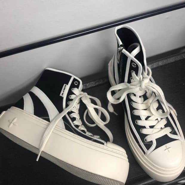 [240] SMFK 레트로 컬리지 하이탑 보드 슈즈 블랙