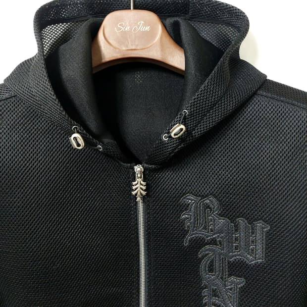 코오롱스포츠 가죽 메쉬 후드 집업 105