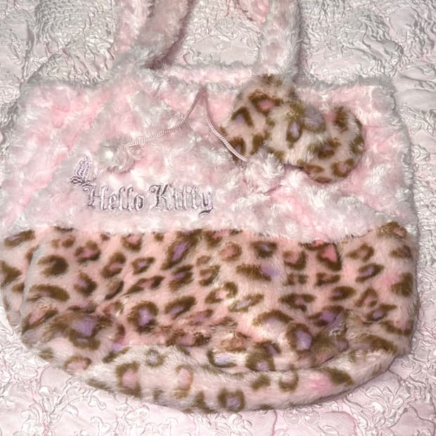 키티 호피 갸루 핑크 크로스백 산리오