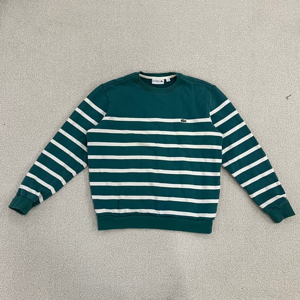 [4] 라코스테 슬림핏 스트라이프 맨투맨 스웻셔츠 0105M1