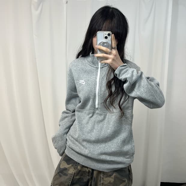 Nike Grey Half-zip Sweatshirt