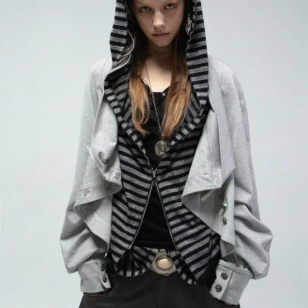 더블펀치 자켓+후드 (블랙)