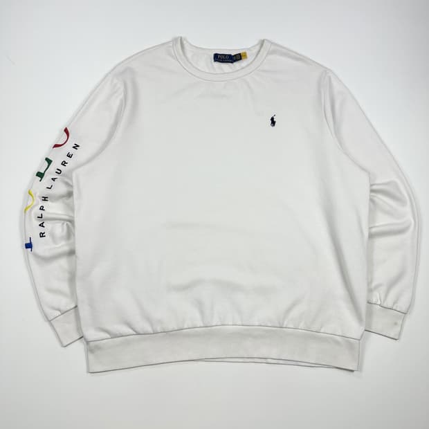 폴로 랄프로렌 클래식 사이드라인 맨투맨 화이트 2XL