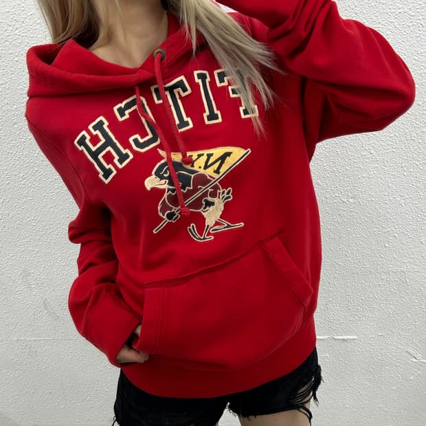 아베크롬비 빈티지이글 레드 후드 L