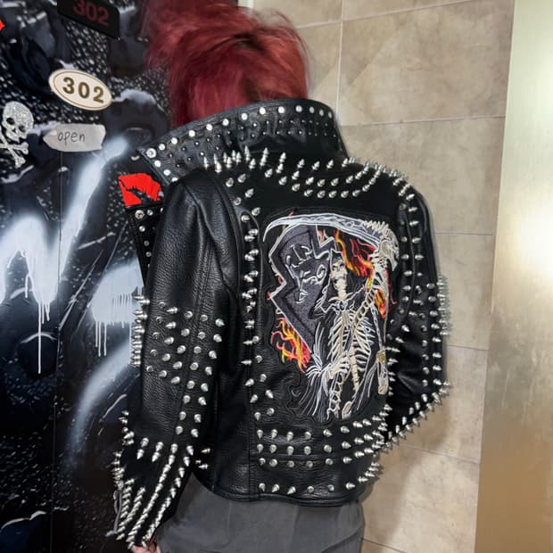 Iron Skull Studded Leather Jacket
