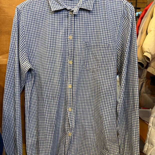 아페쎄 네이비 깅엄체크 셔츠