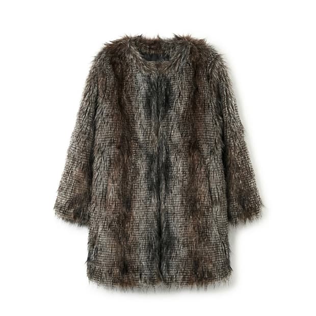 zara vintage mix fur coat