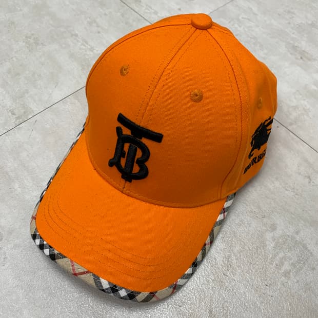 버버리 형광 주황 볼캡 #292