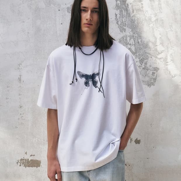 인사일런스 버터플라이 티셔츠 L (White)
