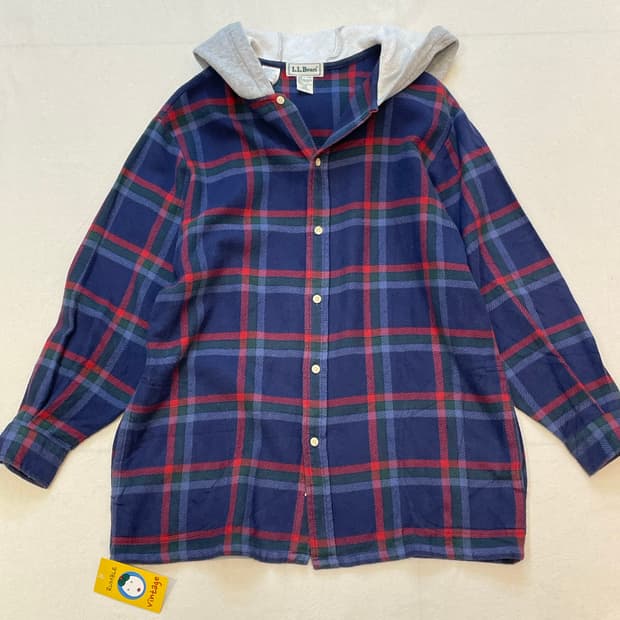 LLbean 엘엘빈 후드플란넬셔츠 겸 아우터