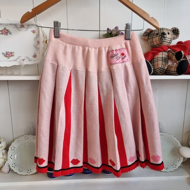 니트 플리츠 스커트