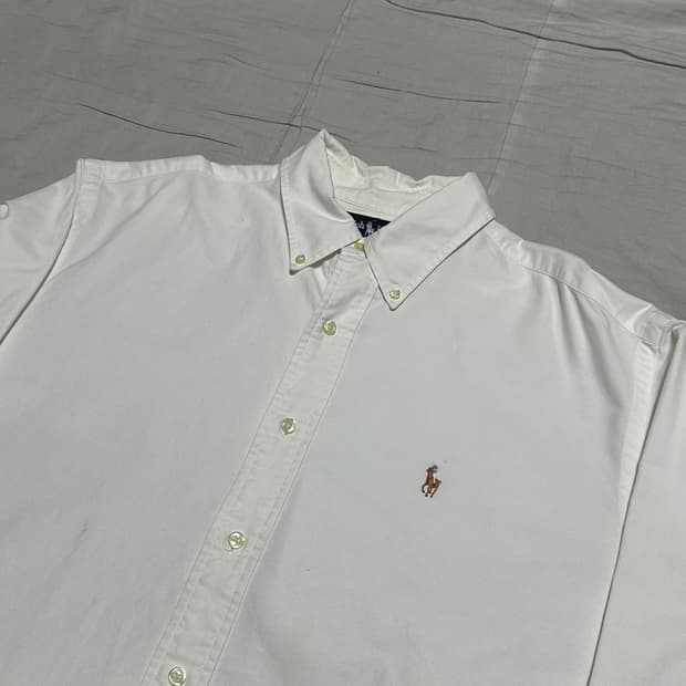 XXL 폴로랄프로렌 야머스 화이트 솔리드 셔츠