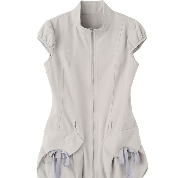 스컬프터 cargo zip-up dress ice gray 카고 드레스