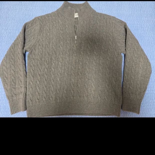 어나더오피스 하프집업 케이블 니트 애쉬그레이 1